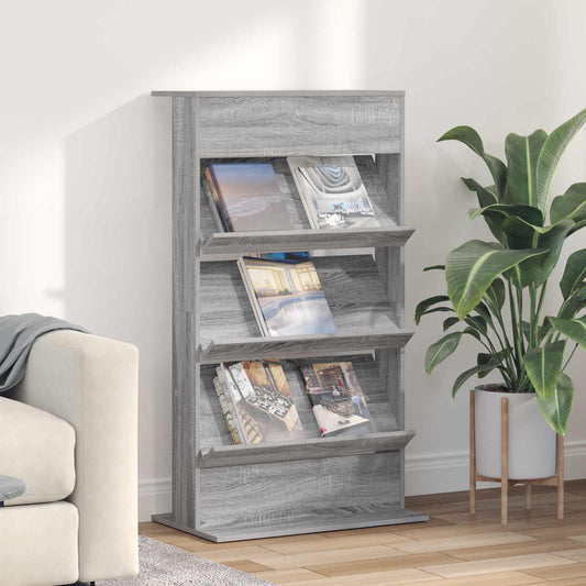 Magazine Rack Grey Sonoma 70 x 41 x 126 cm Engineered Wood