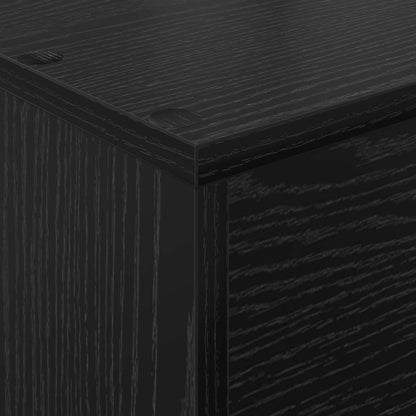 Magazine Rack Black Oak 70 x 41 x 96 cm Engineered Wood