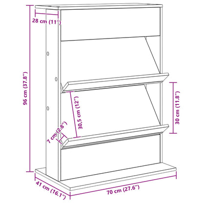 Magazine Rack Smoked Oak 70 x 41 x 96 cm Engineered Wood