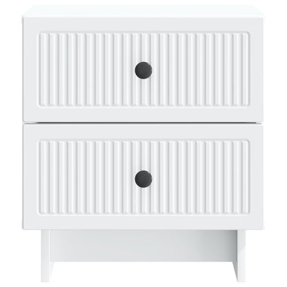 Bedside Cabinet White 43 x 34.5 x 47.5 cm Engineered Wood