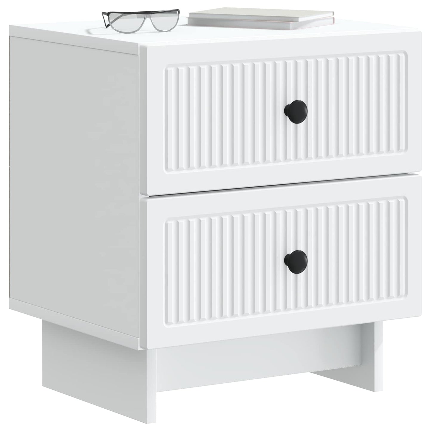 Bedside Cabinet White 43 x 34.5 x 47.5 cm Engineered Wood