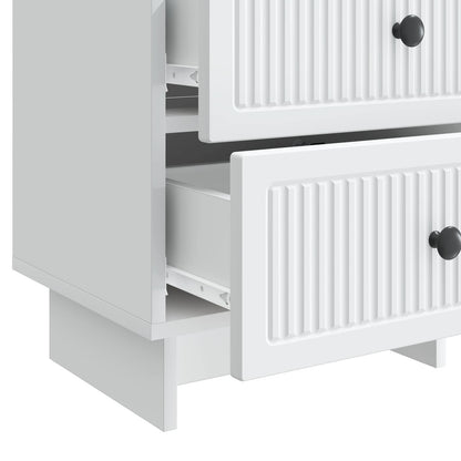 Bedside Cabinet 2 pcs White 43 x 34.5 x 47.5 cm Engineered Wood