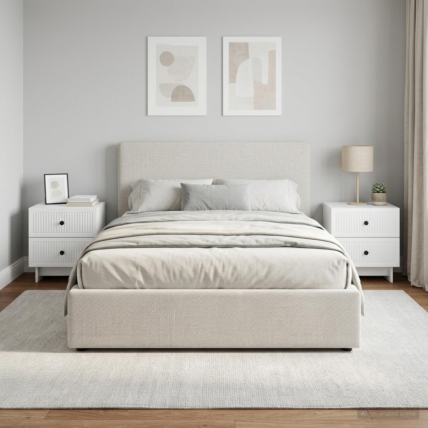 Bedside Cabinet 2 pcs White 43 x 34.5 x 47.5 cm Engineered Wood