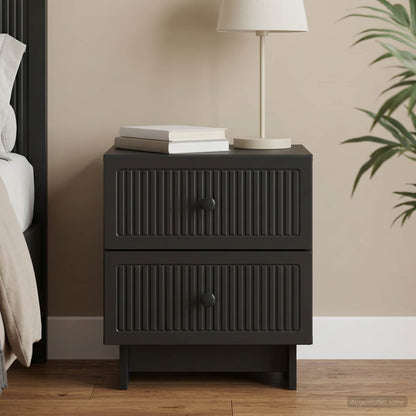 Bedside Cabinet Black 43 x 34.5 x 47.5 cm Engineered Wood