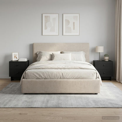Bedside Cabinet 2 pcs Black 43 x 34.5 x 47.5 cm Engineered Wood