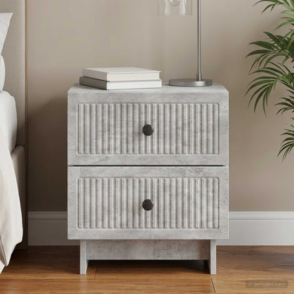 Bedside Cabinet with Drawer Concrete Grey 43 x 34.5 x 47.5 cm