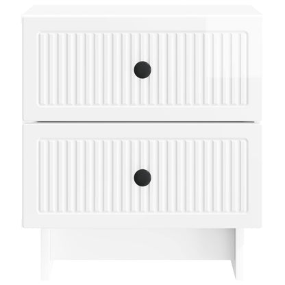 Bedside Cabinet High Gloss White 43 x 34.5 x 47.5 cm