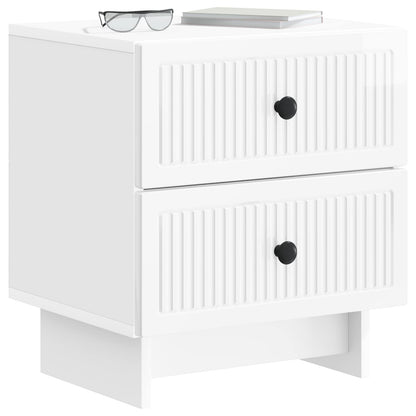 Bedside Cabinet High Gloss White 43 x 34.5 x 47.5 cm