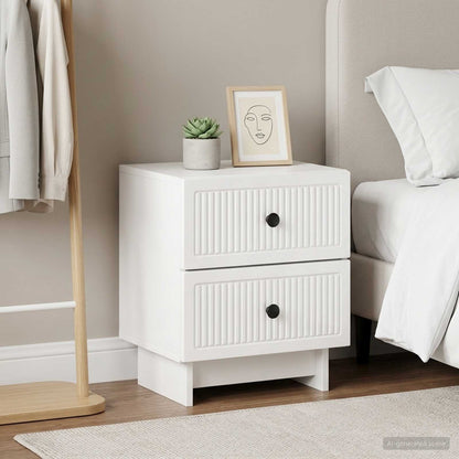 Bedside Cabinet 2 pcs High Gloss White 43 x 34.5 x 47.5 cm
