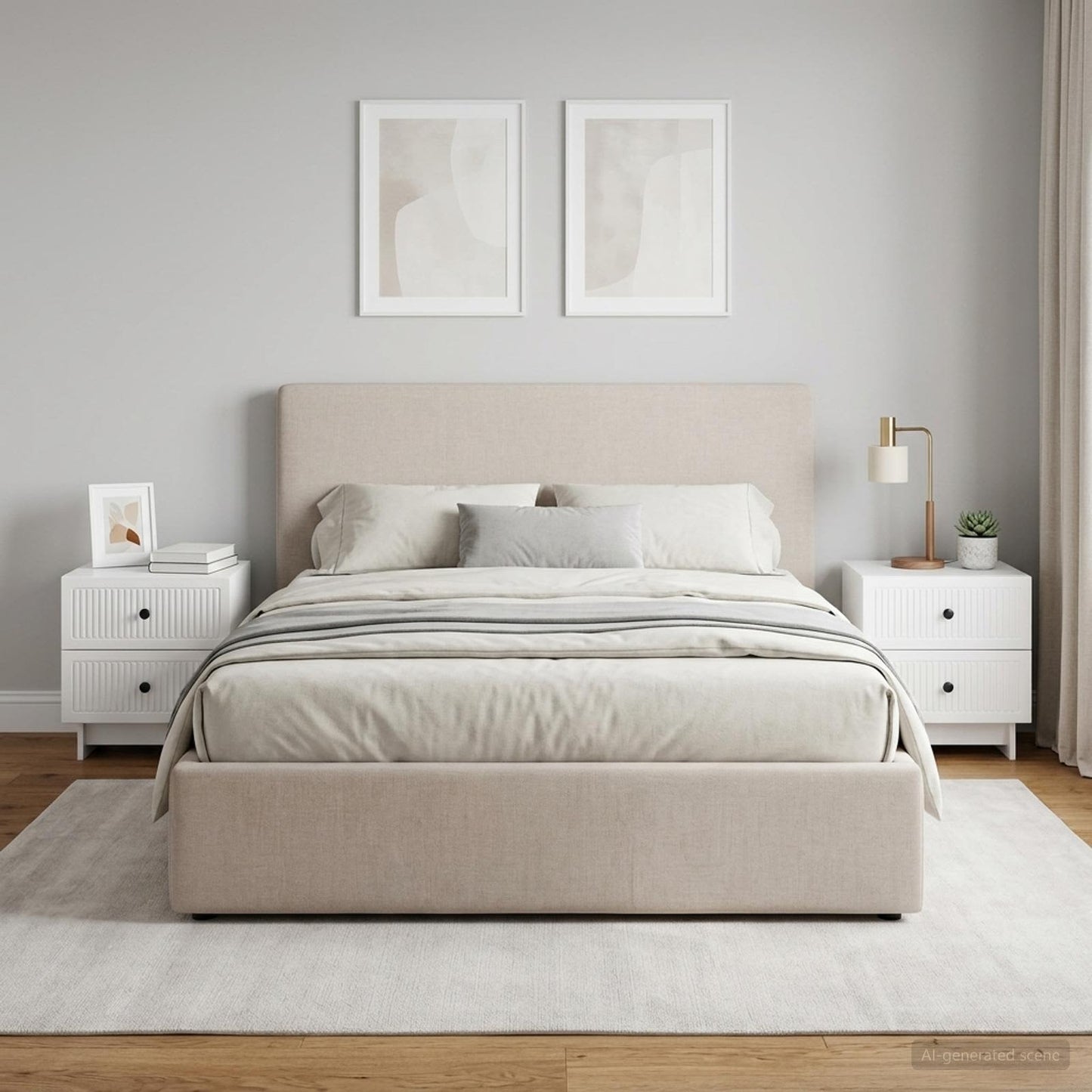 Bedside Cabinet 2 pcs High Gloss White 43 x 34.5 x 47.5 cm