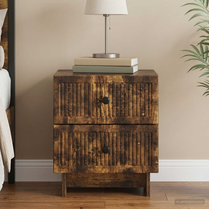 Bedside Cabinet Smoked Oak 43 x 34.5 x 47.5 cm Engineered Wood