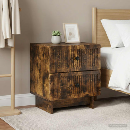 Bedside Cabinet 2 pcs Smoked Oak 43 x 34.5 x 47.5 cm