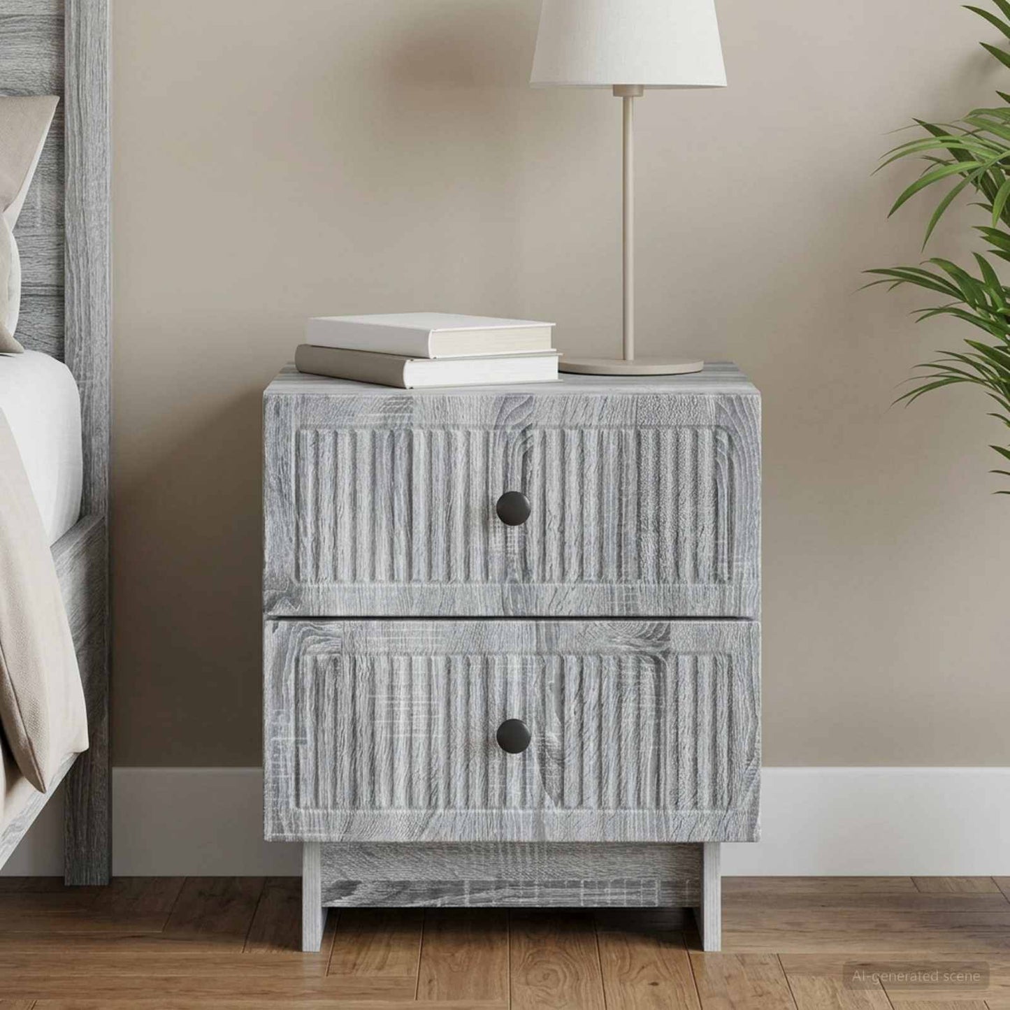 Bedside Cabinet Grey Sonoma 43 x 34.5 x 47.5 cm Engineered Wood