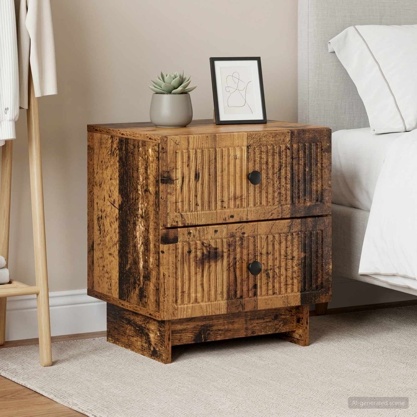Bedside Cabinet 2 pcs Old Wood 43 x 34.5 x 47.5 cm