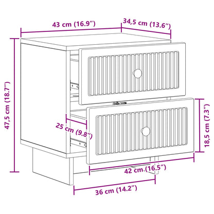 Bedside Cabinet 2 pcs Artisan Oak 43 x 34.5 x 47.5 cm