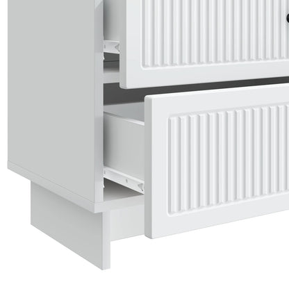 Bedside Cabinet White 62 x 34.5 x 47.5 cm Engineered Wood