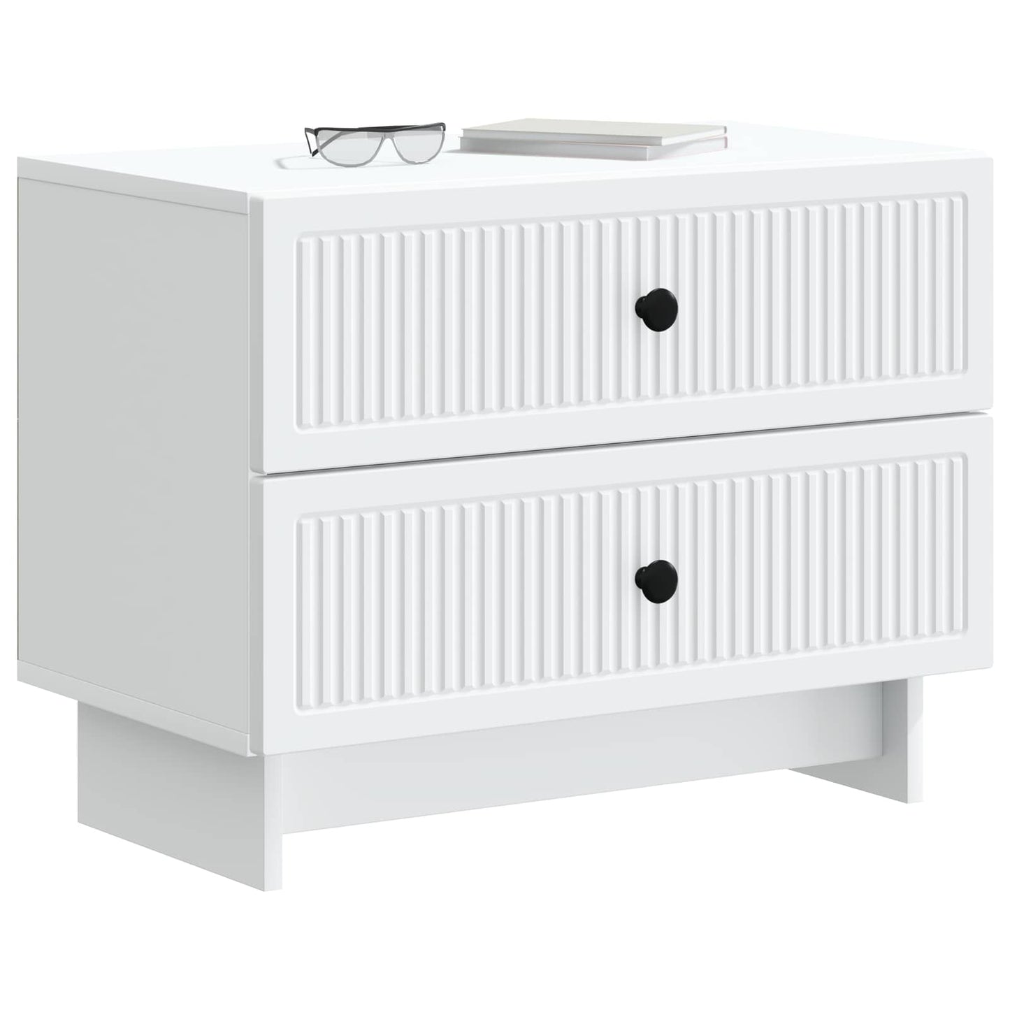 Bedside Cabinet White 62 x 34.5 x 47.5 cm Engineered Wood