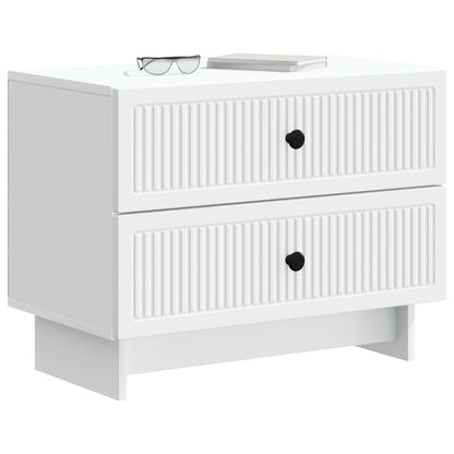 Bedside Cabinet White 62 x 34.5 x 47.5 cm Engineered Wood