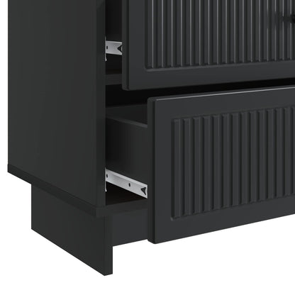 Bedside Cabinet Black 62 x 34.5 x 47.5 cm Engineered Wood