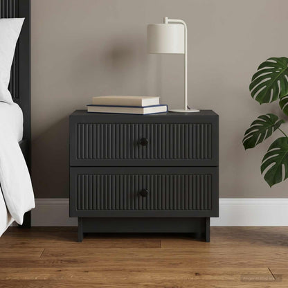 Bedside Cabinet Black 62 x 34.5 x 47.5 cm Engineered Wood