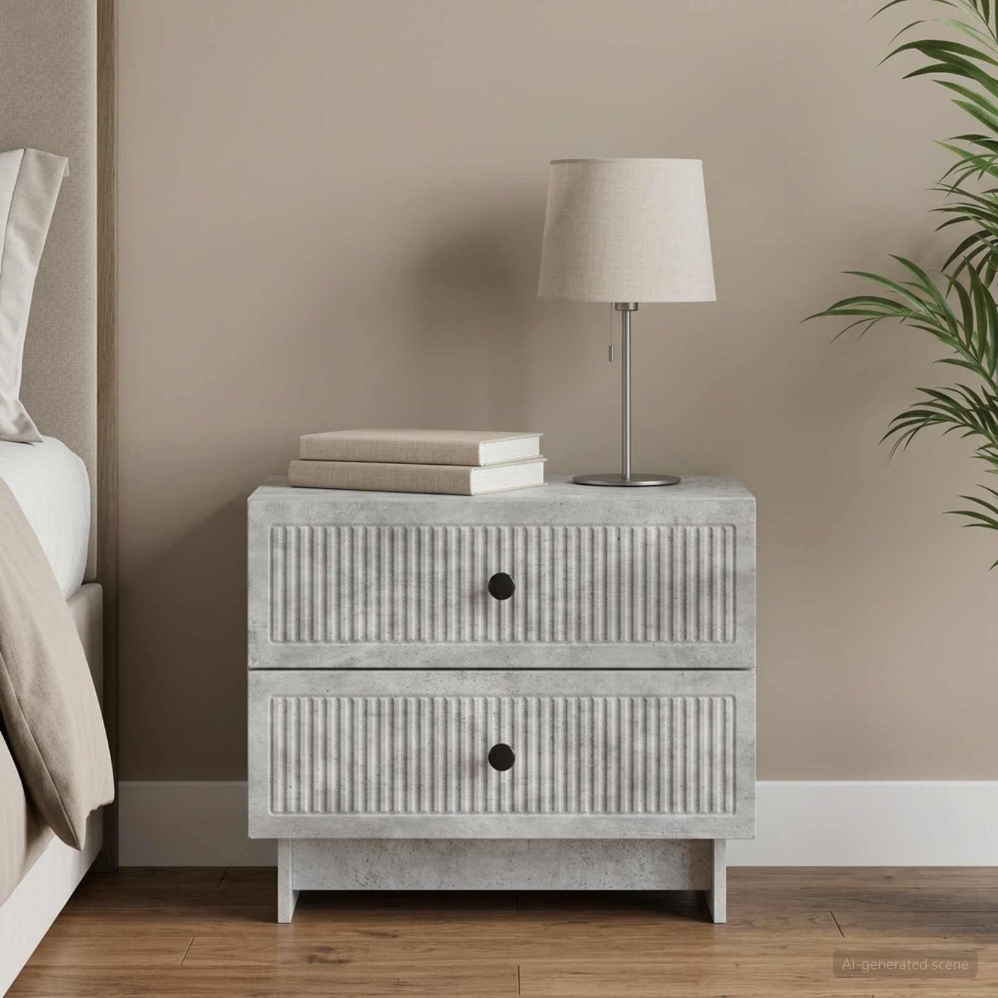 Bedside Cabinet Concrete Grey 62 x 34.5 x 47.5 cm