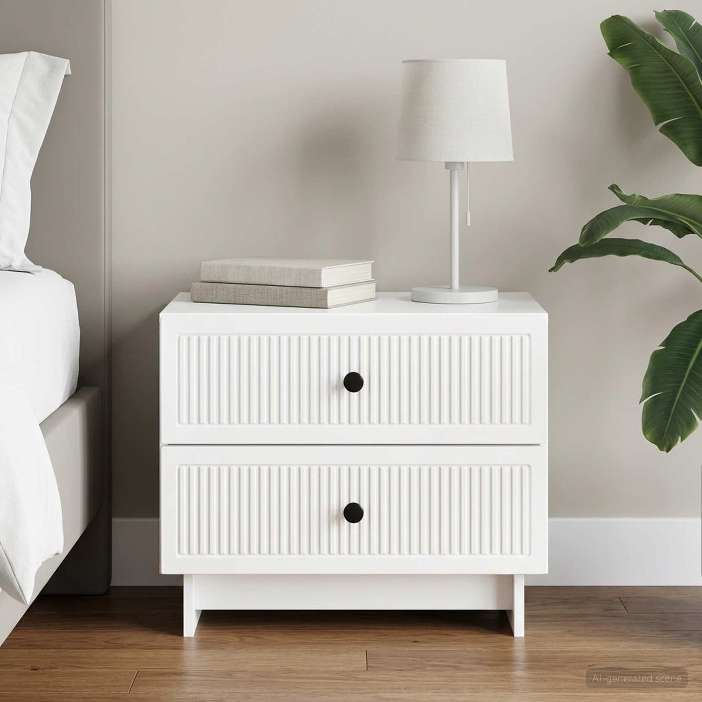 Bedside Cabinet High Gloss White 62 x 34.5 x 47.5 cm