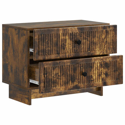 Bedside Cabinet Smoked Oak 62 x 34.5 x 47.5 cm Engineered Wood