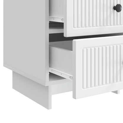 Bedside Cabinet White 43 x 41 x 66.5 cm Engineered Wood