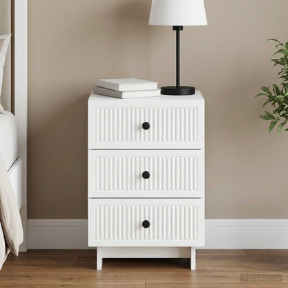 Bedside Cabinet White 43 x 41 x 66.5 cm Engineered Wood