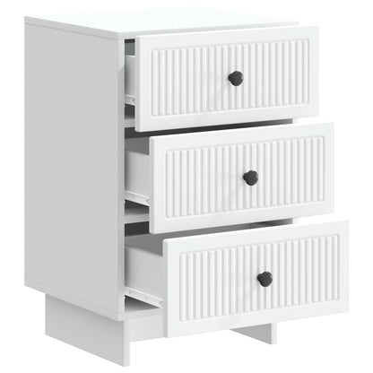 Bedside Cabinet White 43 x 41 x 66.5 cm Engineered Wood