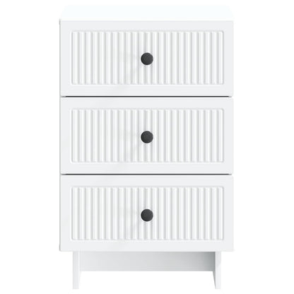Bedside Cabinet White 43 x 41 x 66.5 cm Engineered Wood