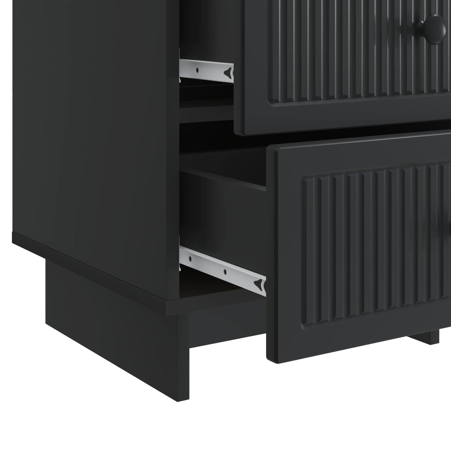Bedside Cabinet Black 43 x 41 x 66.5 cm Engineered Wood