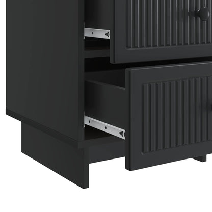 Bedside Cabinet Black 43 x 41 x 66.5 cm Engineered Wood