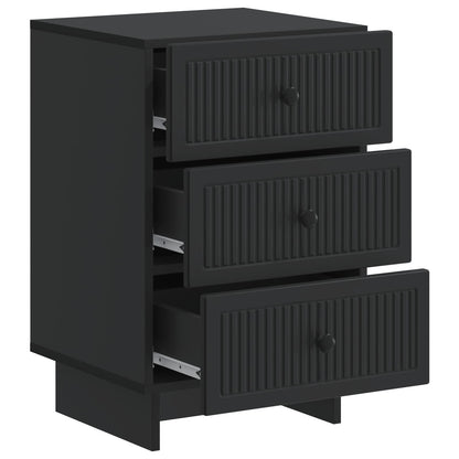 Bedside Cabinet Black 43 x 41 x 66.5 cm Engineered Wood