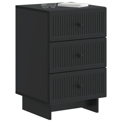 Bedside Cabinet Black 43 x 41 x 66.5 cm Engineered Wood