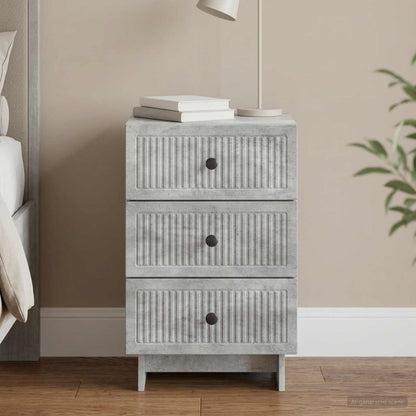 Bedside Cabinet Concrete Grey 43 x 41 x 66.5 cm Engineered Wood