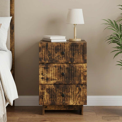 Bedside Cabinet Smoked Oak 43 x 41 x 66.5 cm Engineered Wood