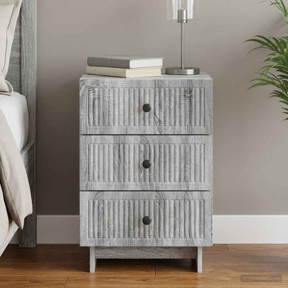 Bedside Cabinet Grey Sonoma 43 x 41 x 66.5 cm Engineered Wood
