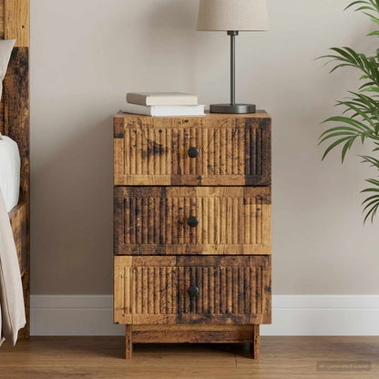 Bedside Cabinet Old Wood 43 x 41 x 66.5 cm Engineered Wood