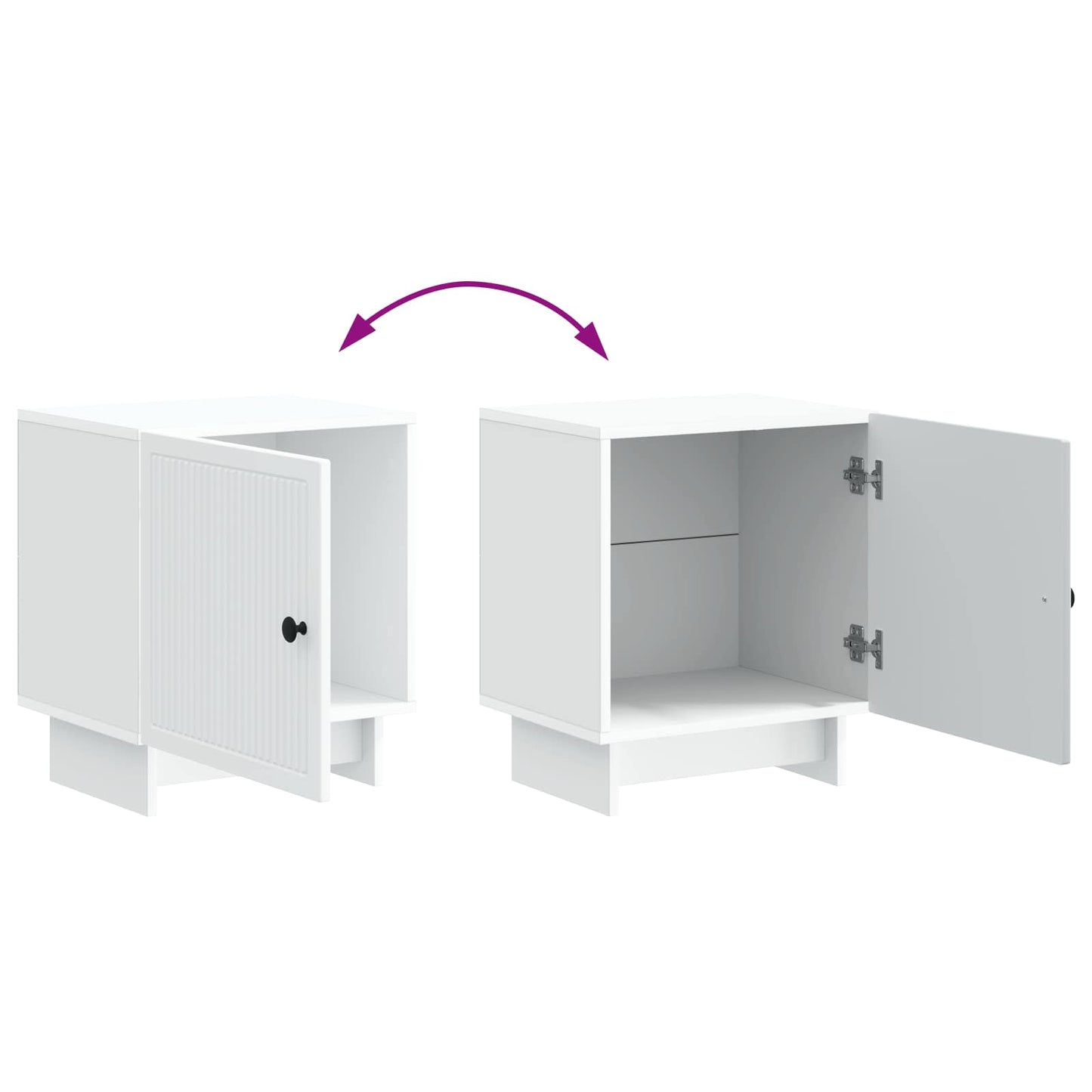 Bedside Cabinet White 43 x 34.5 x 50 cm Engineered Wood