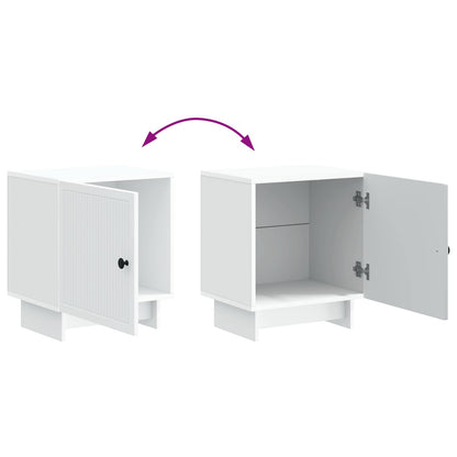 Bedside Cabinet White 43 x 34.5 x 50 cm Engineered Wood