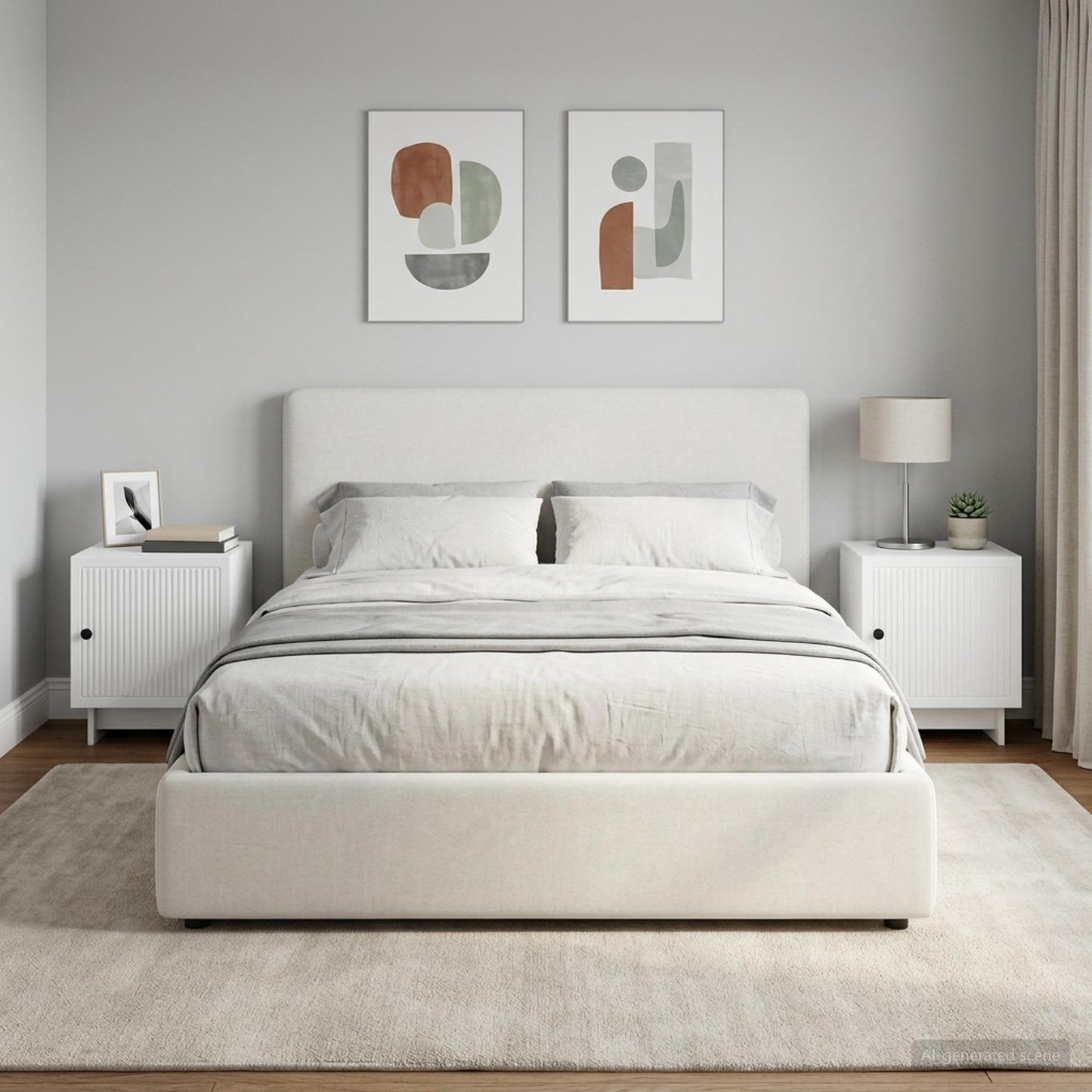 Bedside Cabinet 2 pcs White 43 x 34.5 x 50 cm Engineered Wood