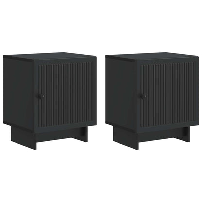 Bedside Cabinet 2 pcs Black 43 x 34.5 x 50 cm Engineered Wood
