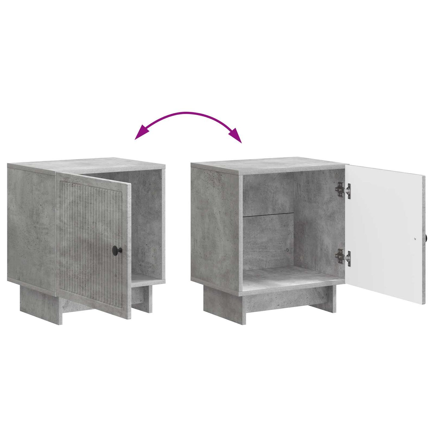 Bedside Cabinet Concrete Grey 43 x 34.5 x 50 cm Engineered Wood