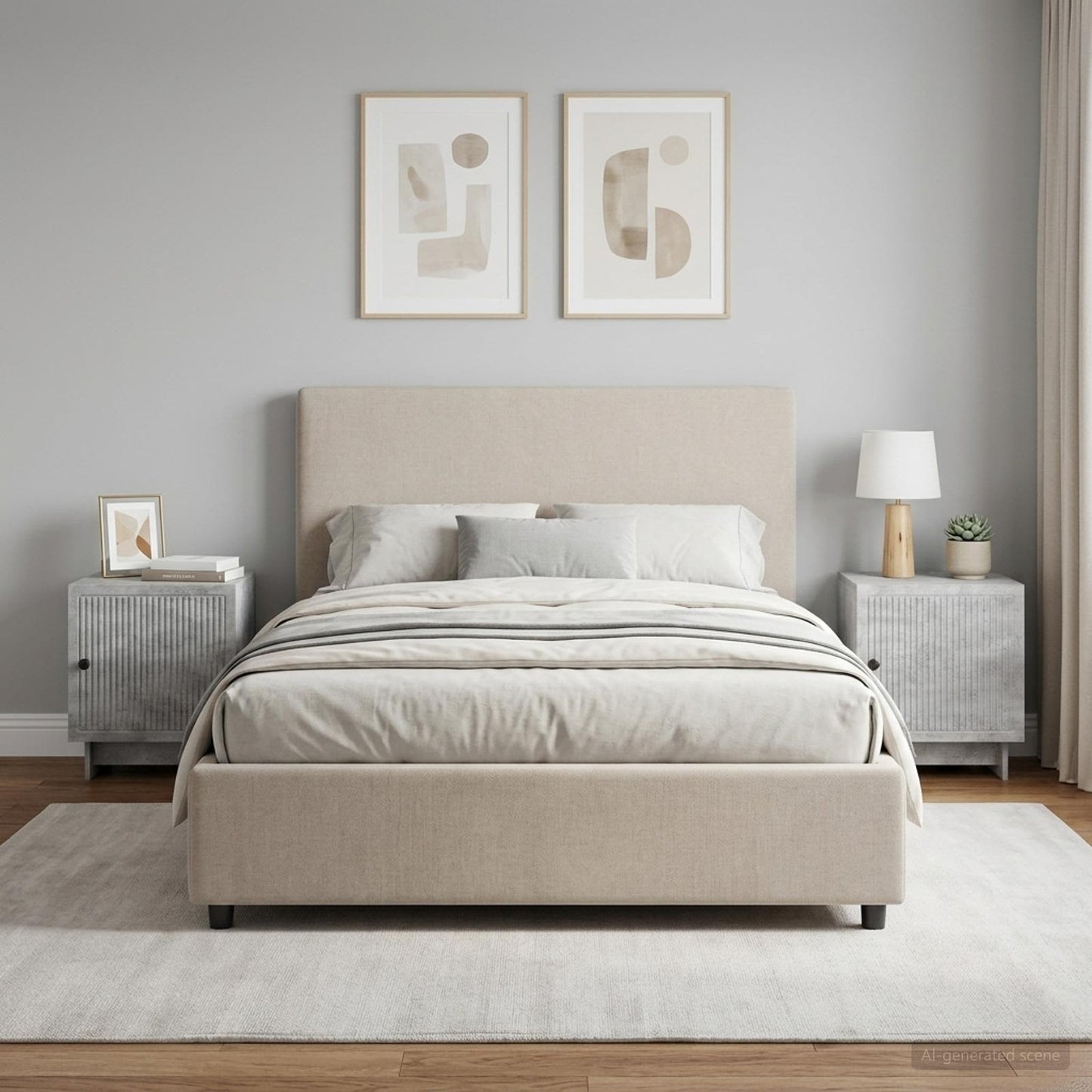 Bedside Cabinet 2 pcs Concrete Grey 43 x 34.5 x 50 cm