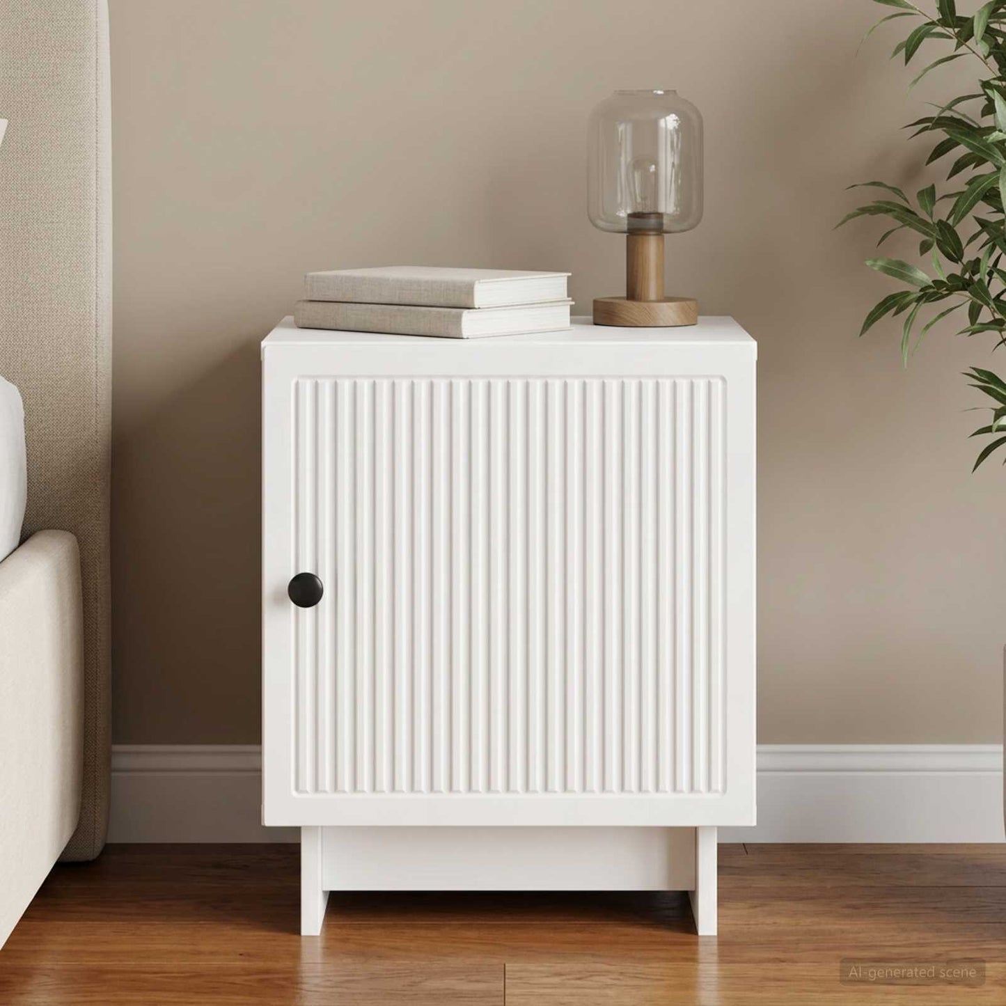 Bedside Cabinet High Gloss White 43 x 34.5 x 50 cm
