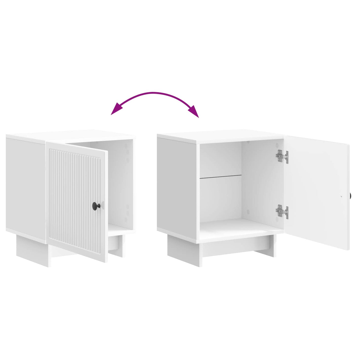 Bedside Cabinet High Gloss White 43 x 34.5 x 50 cm