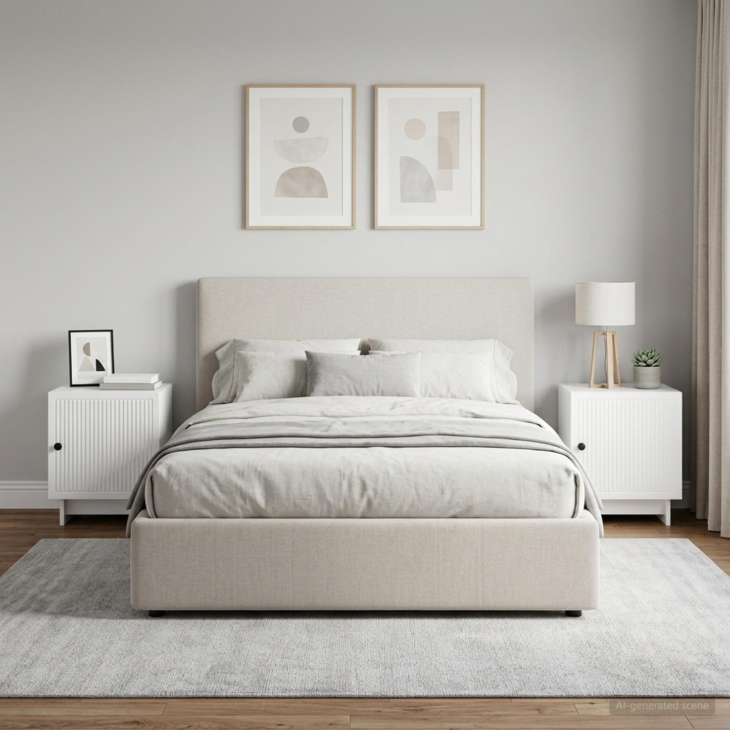 Bedside Cabinet 2 pcs High Gloss White 43 x 34.5 x 50 cm