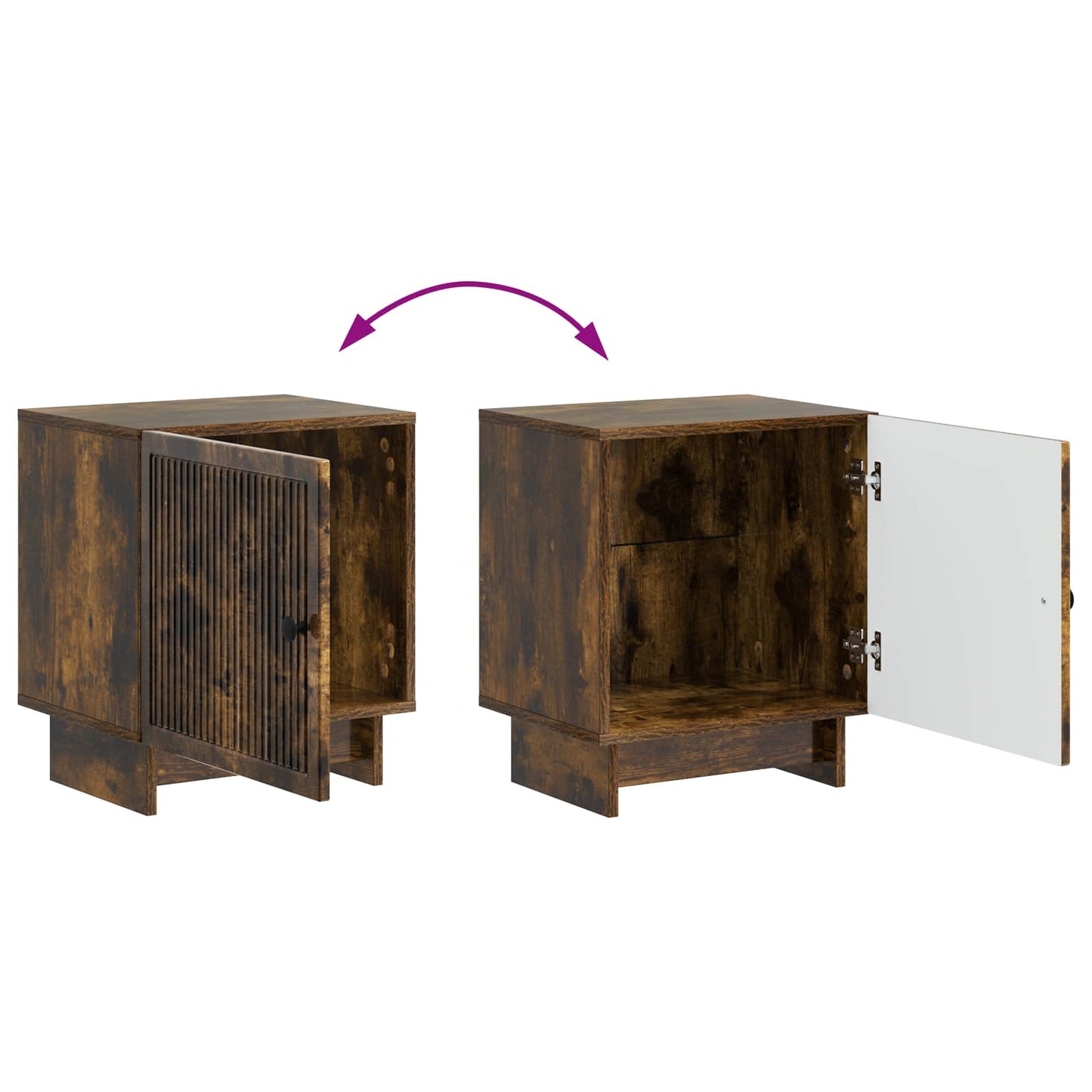 Bedside Cabinet Smoked Oak 43 x 34.5 x 50 cm Engineered Wood