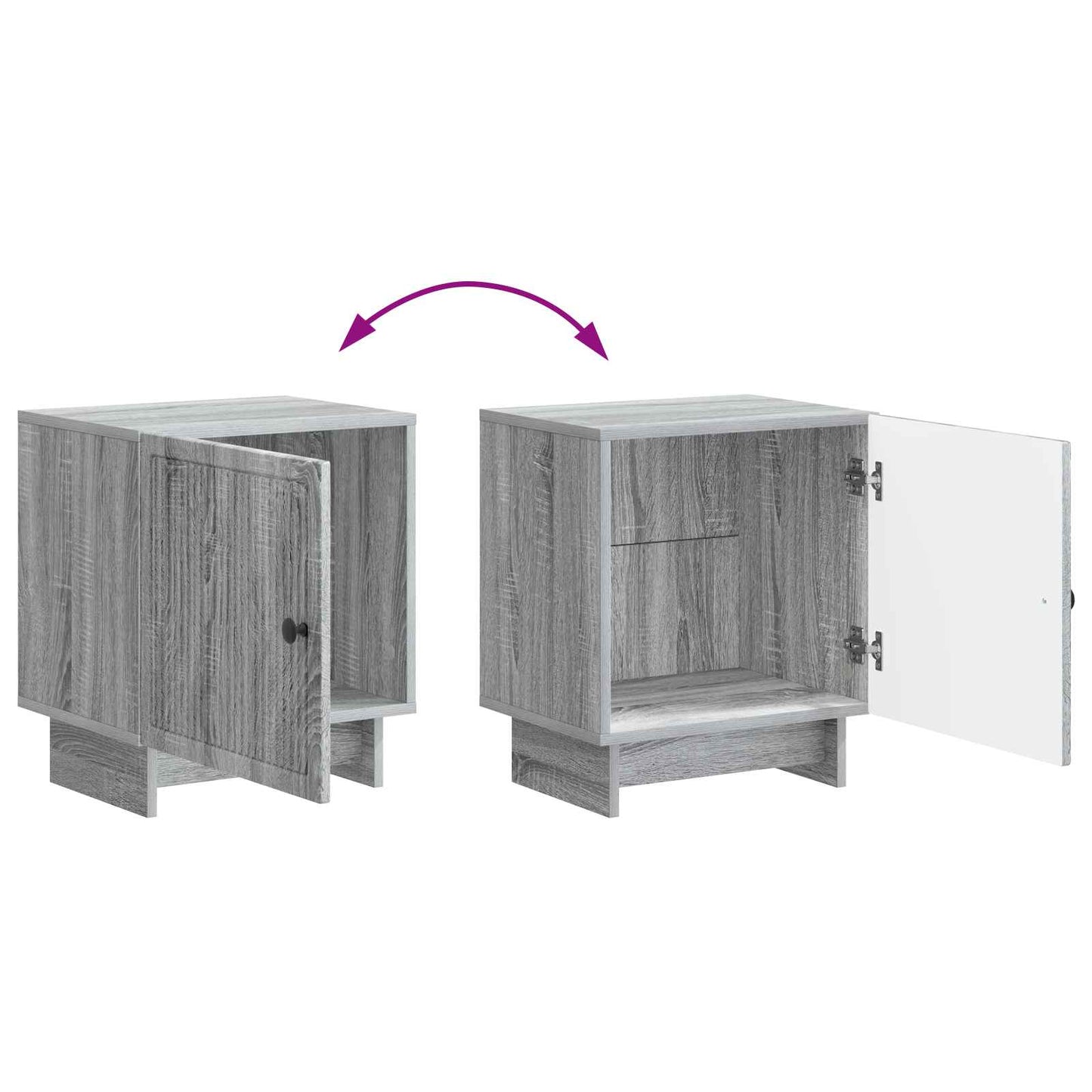 Bedside Cabinet Grey Sonoma 43 x 34.5 x 50 cm Engineered Wood